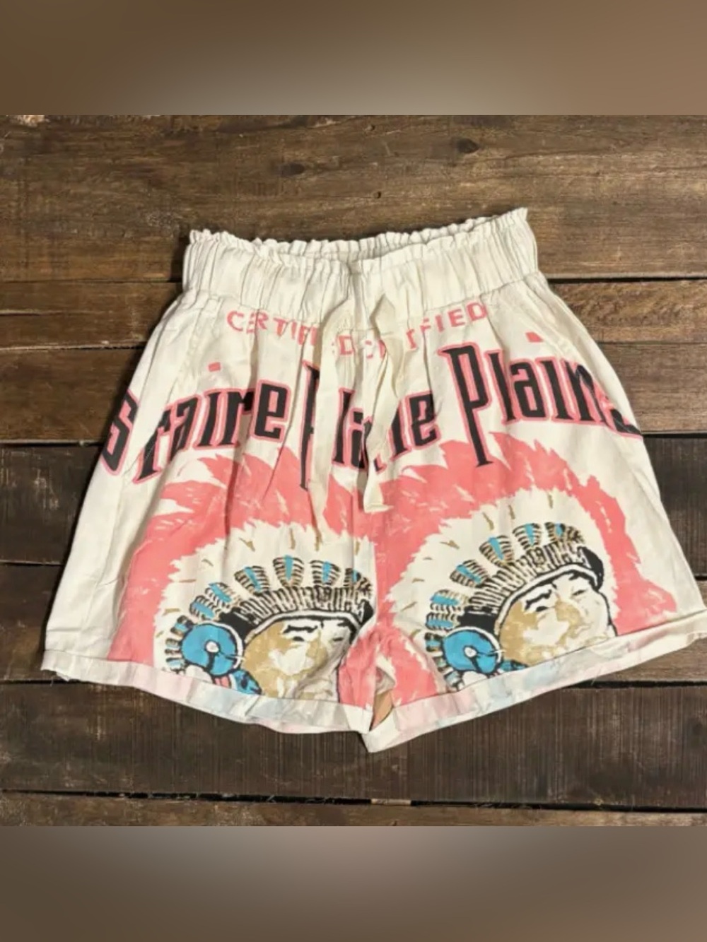 Jaded Gypsy Local Fair Shorts White Coral Native American Graphic Women’s NWT